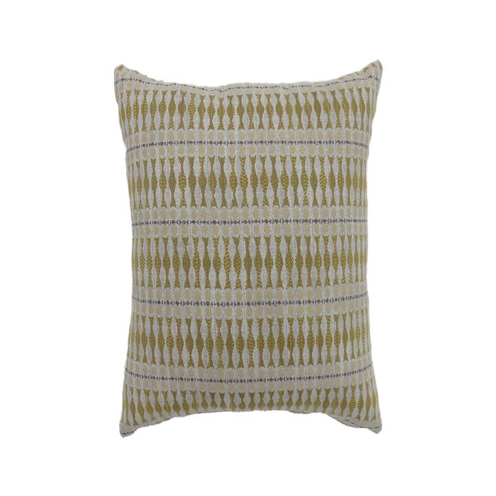 Contemporary Style Simple Traditionally Designed Set of 2 Throw Pillows, Yellow-Benzara