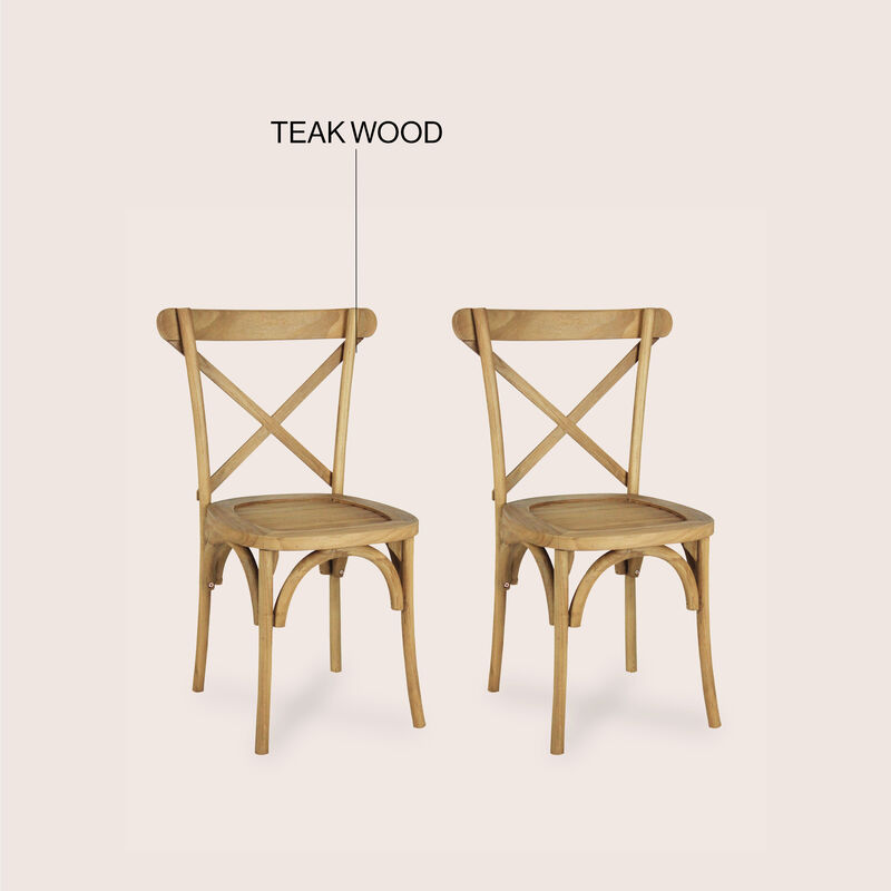 Annecy Classic Traditional X-Back Wood Outdoor Dining Chair