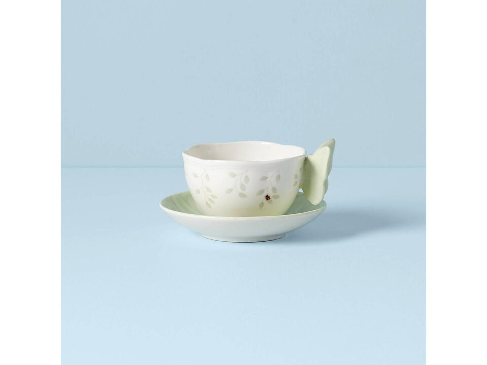 Lenox Butterfly Meadow Fig Grn Cup & Saucer