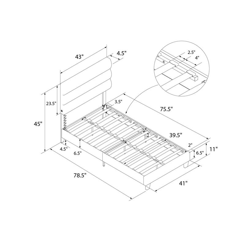 Paloma Upholstered Bed with USB