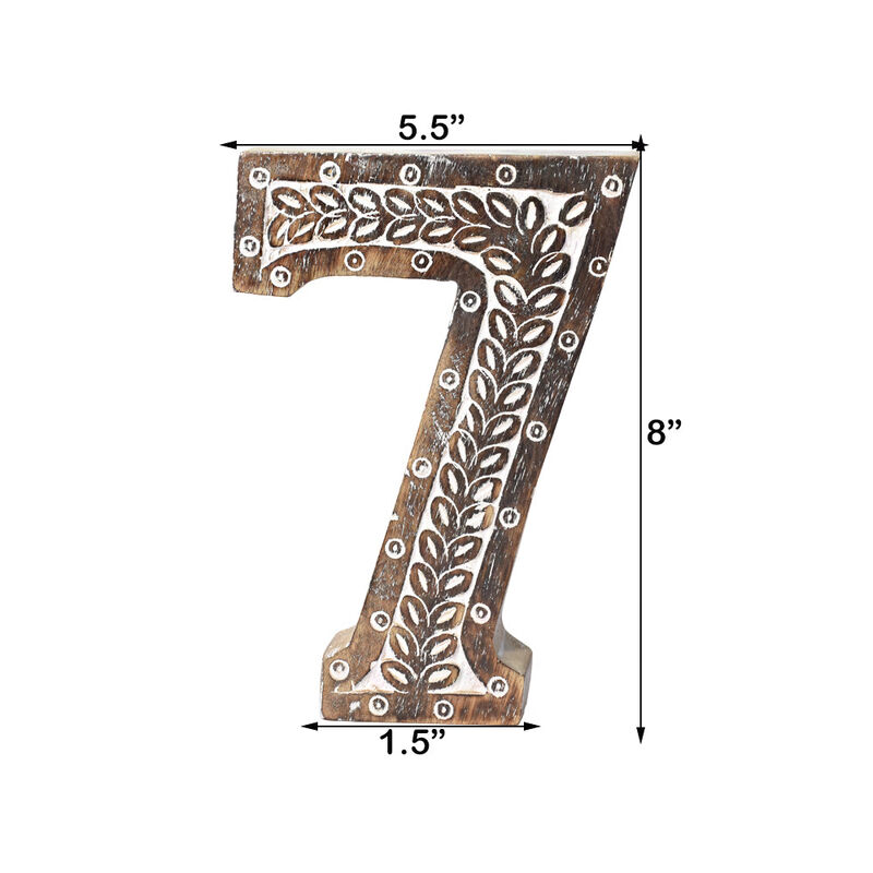 Vintage Natural Handmade Eco-Friendly "7" Numeric Number For Wall Mount & Table Top Décor