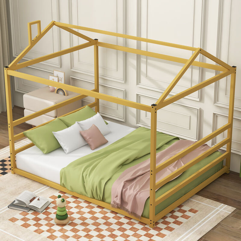 Merax Metal House Shape Platform Bed