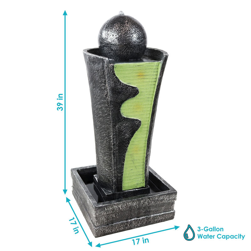 Sunnydaze Electric Art Deco Rippling Stream Outdoor Water Fountain - 39 in