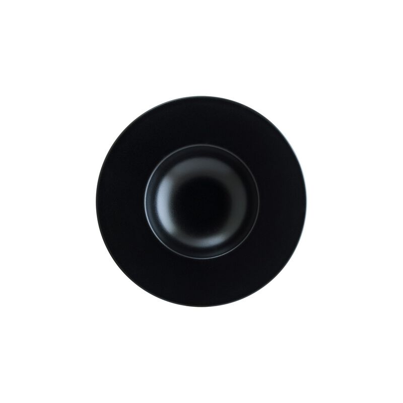 Notte dia.11" h:2.5" 14 oz. Round Black Porcelain Bowl (Set of 2)