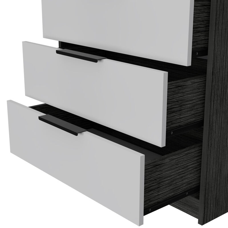 DEPOT E-SHOP Egeo 3 Drawers Dresser, Superior Top, White