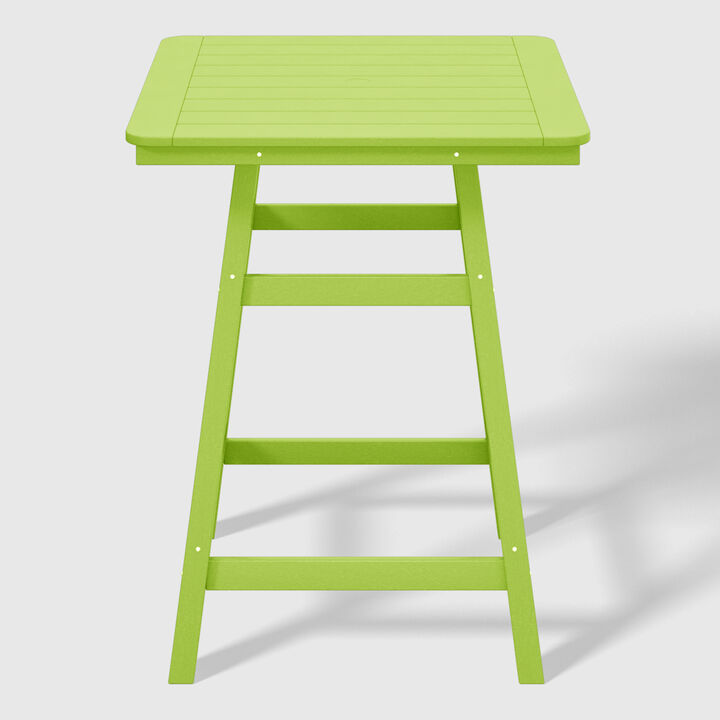 WestinTrends Square Outdoor Patio Counter High Bistro Bar Table With Umbrella Hole