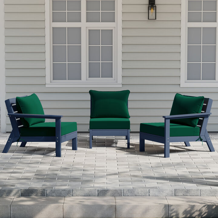 WestinTrends Outdoor Patio HDPE Sectional Sofa with Patio Cushions
