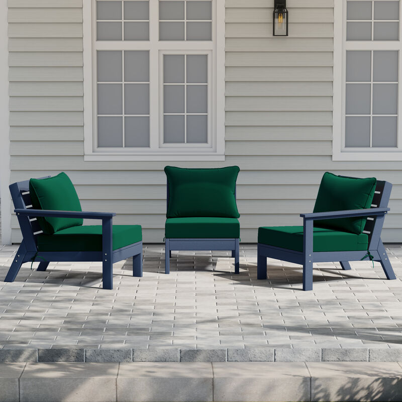 WestinTrends Outdoor Patio HDPE Sectional Sofa with Patio Cushions