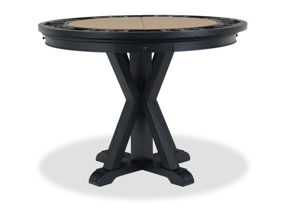 Rylie 48-inch Round Counter Dining Table with 4 Drawers and Game Top