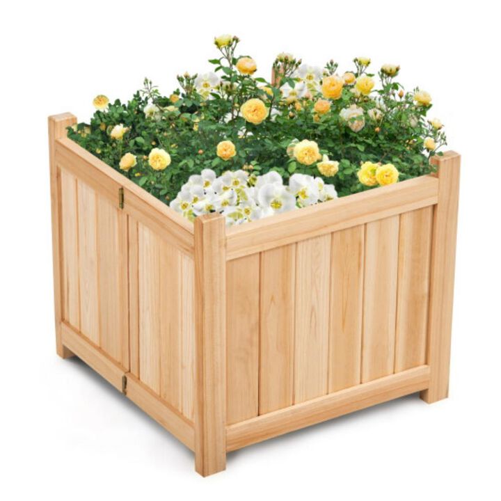 Foldable Flower Bed with Drainage Hole and Base for Easy Outdoor Gardening