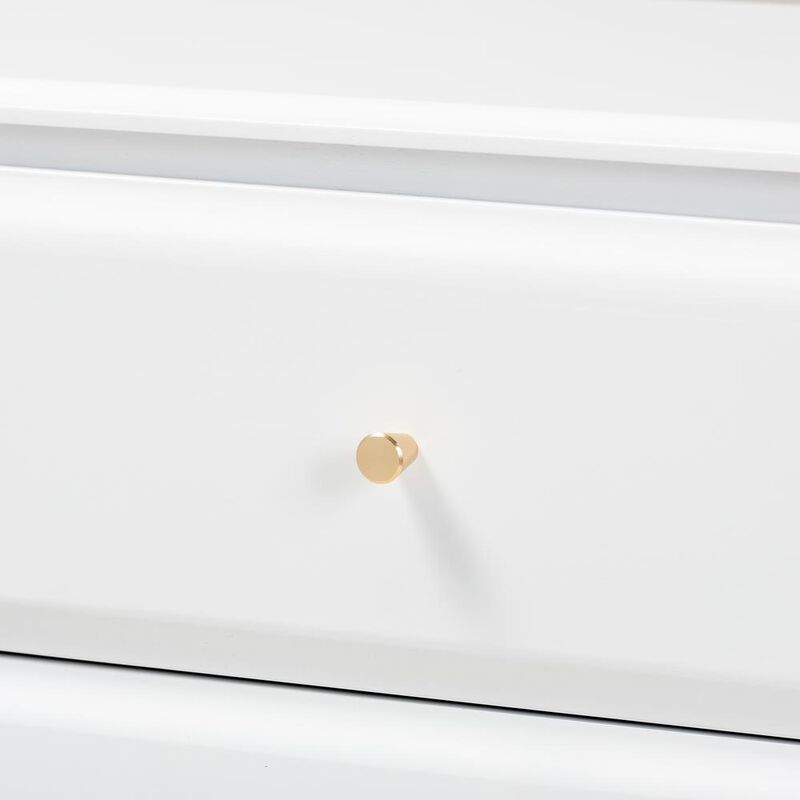 Baxton Studio Naomi Classic and Transitional White Finished Wood 6-Drawer Bedroom Dresser
