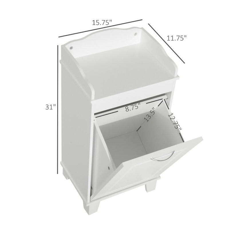 Country-Style Laundry Solution: 31" White Tilt-Out Hamper with Storage