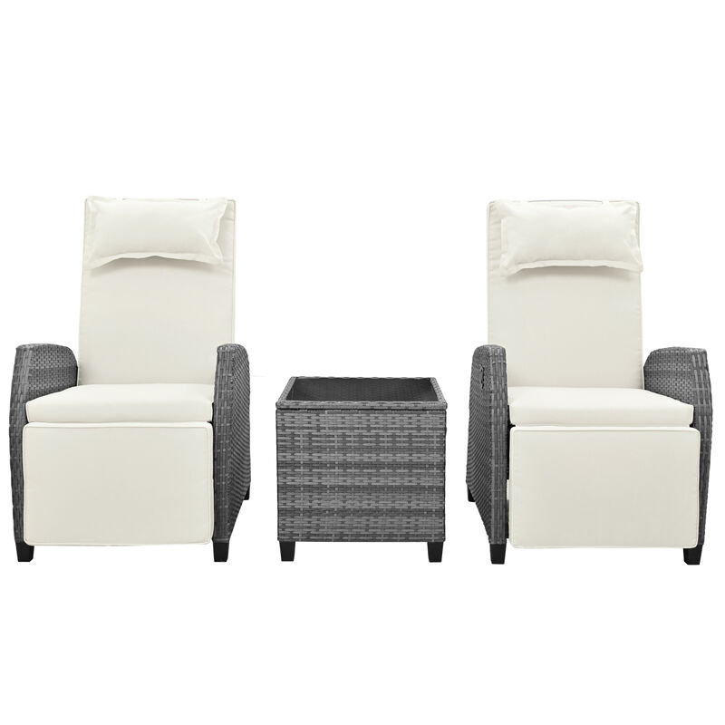 Outdoor Rattan Two-Person Combination With Coffee Tableble, Suitable For Courtyard