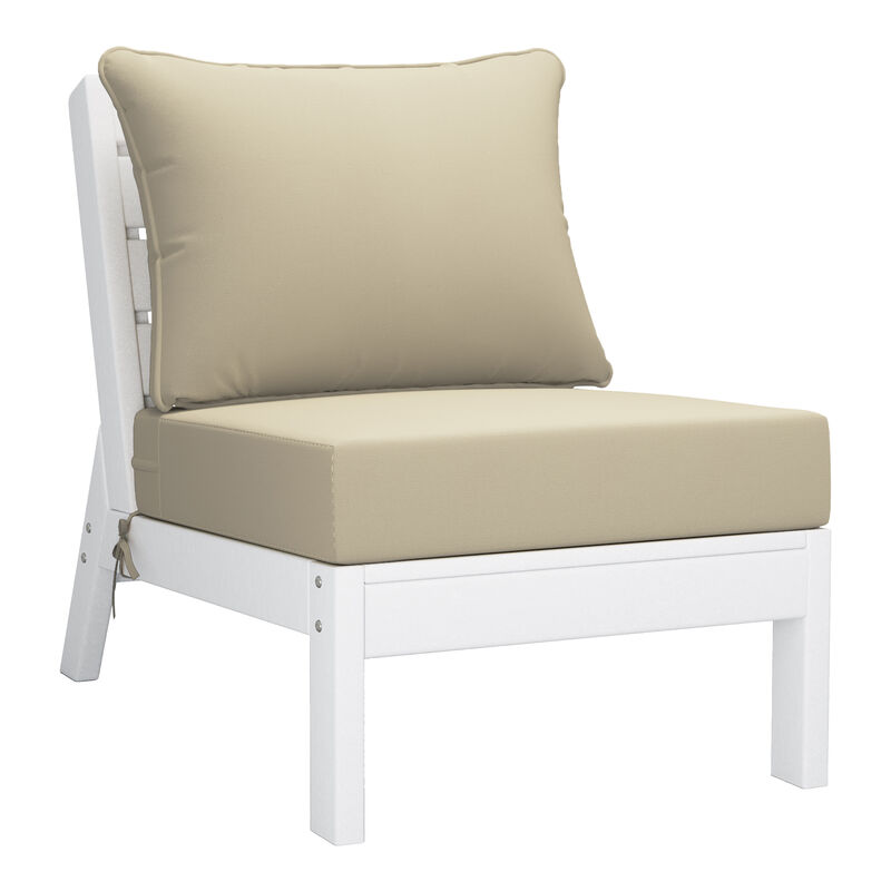 WestinTrends Outdoor Patio HDPE Sectional Sofa with Patio Cushions