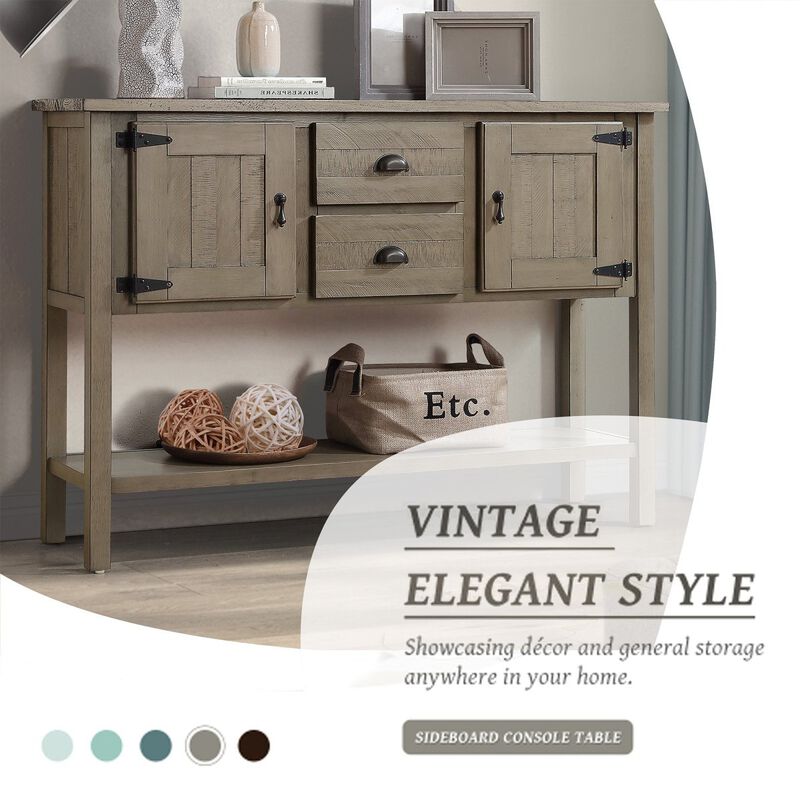Rustic Retro Sideboard Console Table with Storage