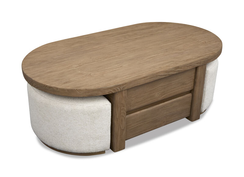 Hayden Cocktail Table with 2 Ottomans