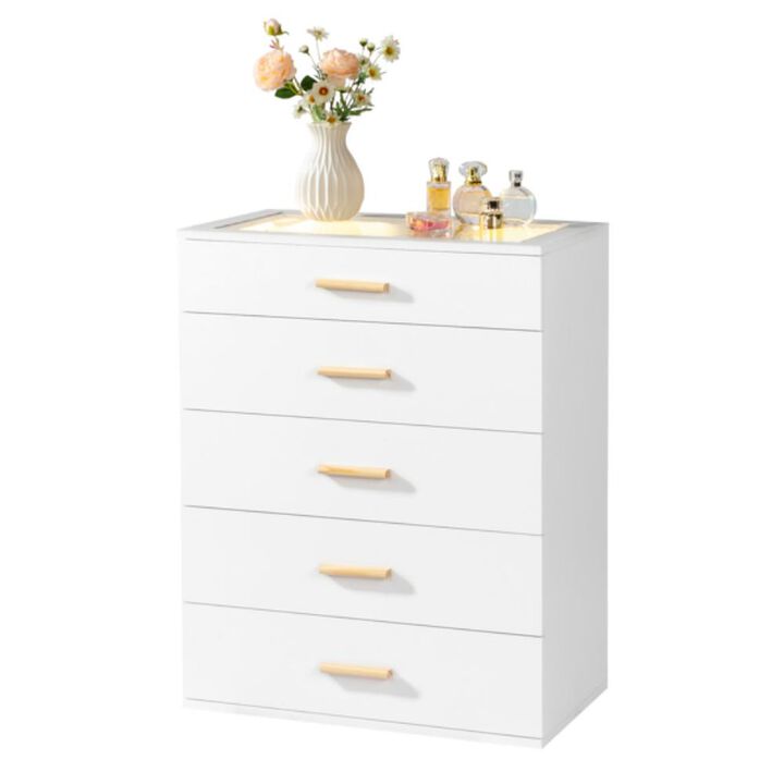 5-Drawer Cabinet with RGB Lights Stylish Storage with LED Lighting for Home or Office