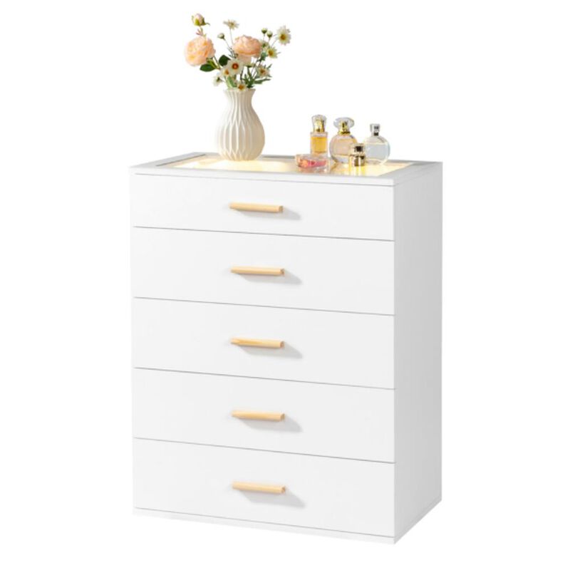 5-Drawer Cabinet with RGB Lights Stylish Storage with LED Lighting for Home or Office