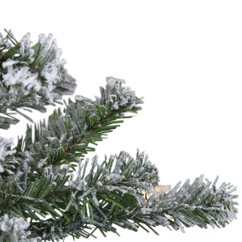 4ft Pre-Lit Flocked Alpine Artificial Christmas Tree  Clear Lights