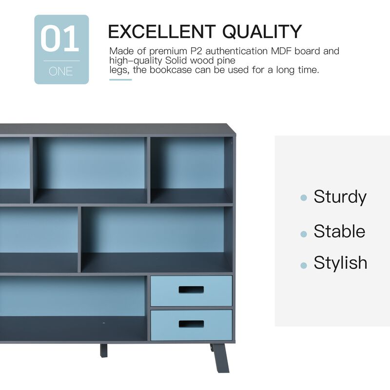 Brown Home Office Storage: 3-Tier Bookcase with Open Shelves