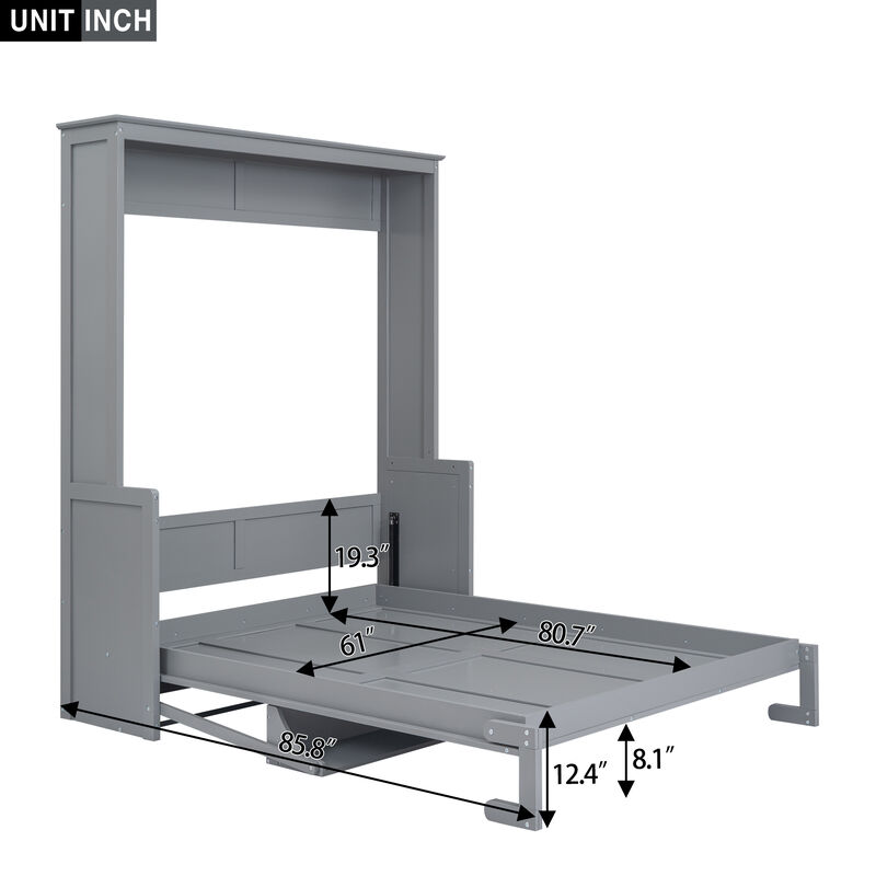 Merax Murphy Bed with a Shelf Cabinet Bed