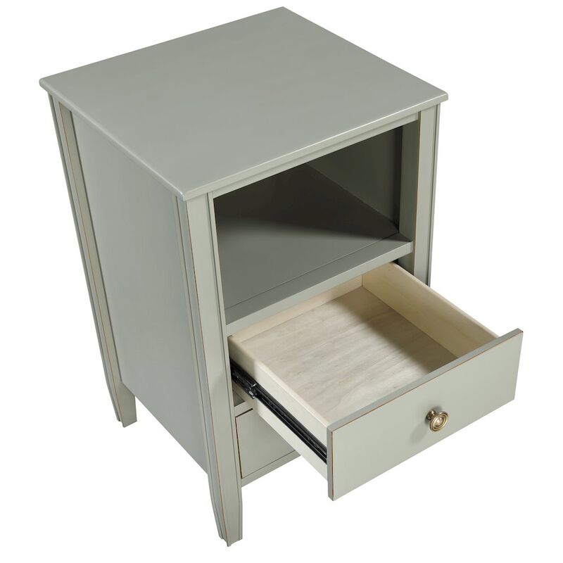 Comfort Pointe Winsley 2-drawer storage Nightstand - Antique Gray