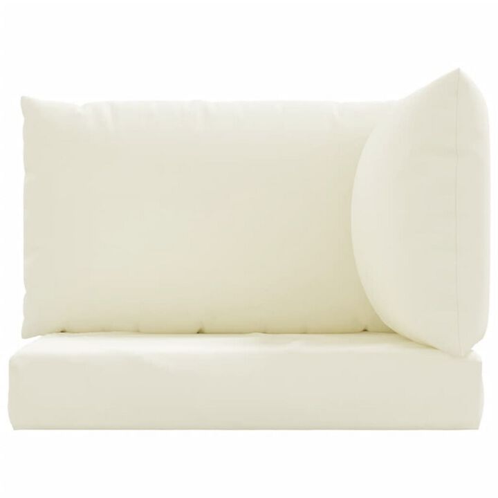 Paom Outdoor Cushion for Bench Set of 3, Plush Ivory Oxford Fabric - Benzara