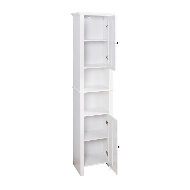 Bathroom Floor Storage Cabinet with 2 Doors and 6 Shelves for Organization