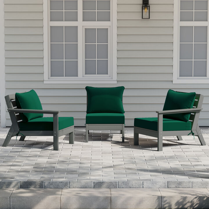 WestinTrends Outdoor Patio HDPE Sectional Sofa with Patio Cushions