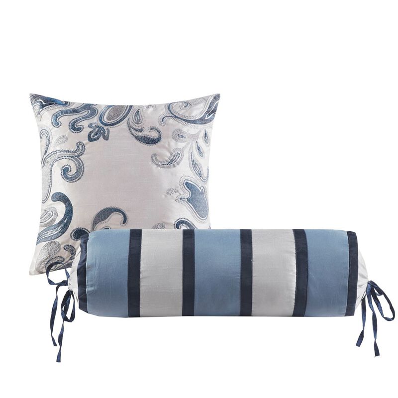 Gracie Mills Thornton 5-Piece Reversible Jacquard Bedspread Set with Throw Pillows