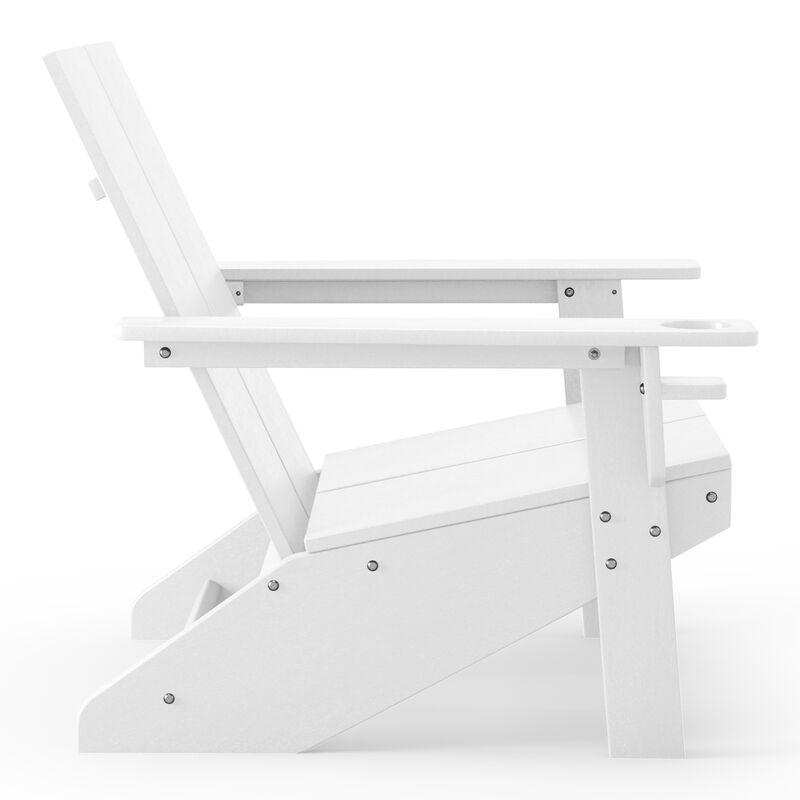 WestinTrends Outdoor HDPE Modern Adirondack Chair with Cup Holder