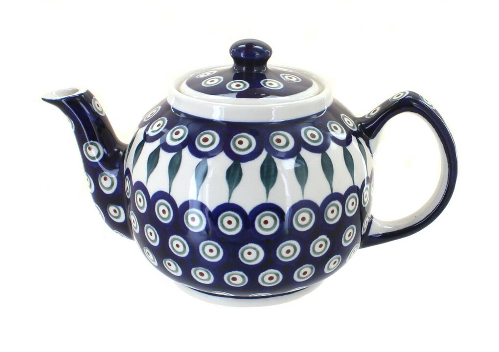Blue Rose Polish Pottery Nature Medium Teapot