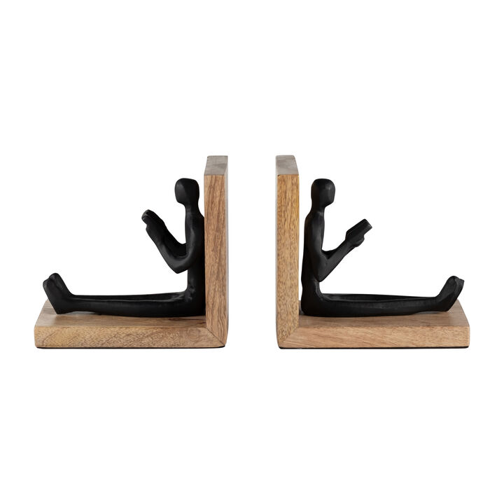 Aluminum Reading Man Bookends