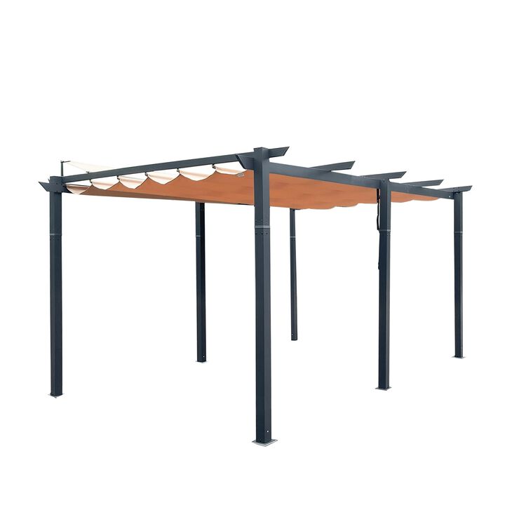 Mondawe 11x16Ft Outdoor Retractable Pergola,Rust-Resistant Aluminum Frame,Adjustable,Easy Assembly