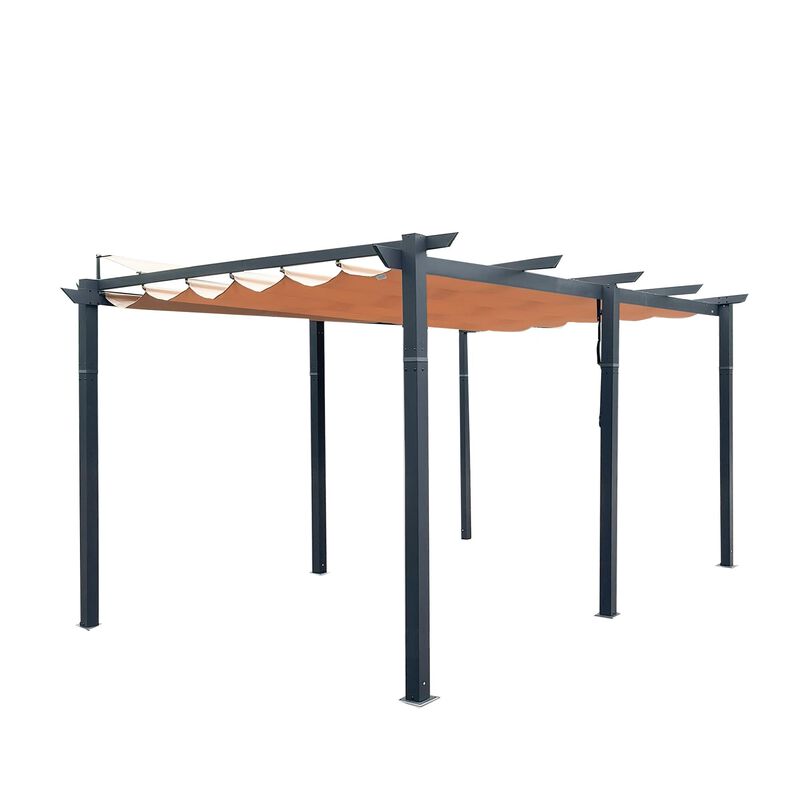 Mondawe 11x16Ft Outdoor Retractable Pergola,Rust-Resistant Aluminum Frame,Adjustable,Easy Assembly
