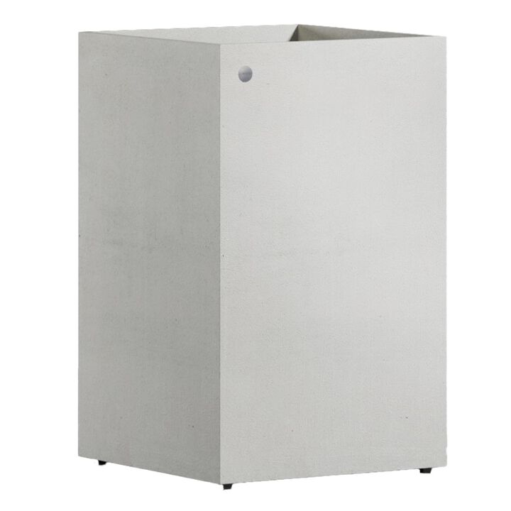 COSAPOTS Reglito Square Planter – Fiberglass Indoor/Outdoor and Weather-Resistant Large Planter (19.7" L x 19.7" W x 31.5" H Exterior, 19.3" L x 19.3" W Interior) (Concrete Stone)