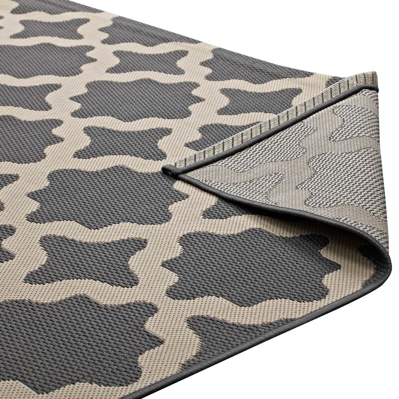 Cerelia Moroccan Trellis 8x10 Indoor and Outdoor Area Rug - Gray and Beige