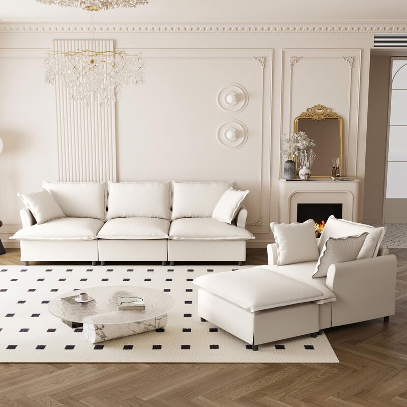 Merax Chenille Sectional Sofa Couch Indoor Furniture Set