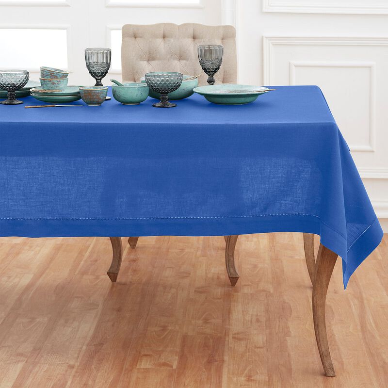 Solino Home 100% Pure Linen Tablecloth | Classic Hemstitch