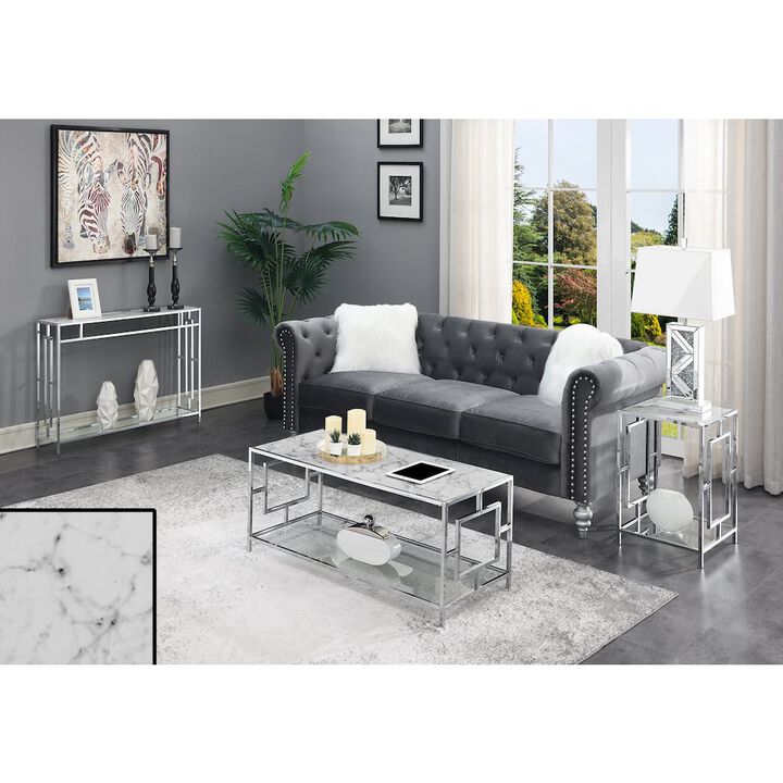 Convenience Concepts Town Square Chrome Coffee Table with Shelf