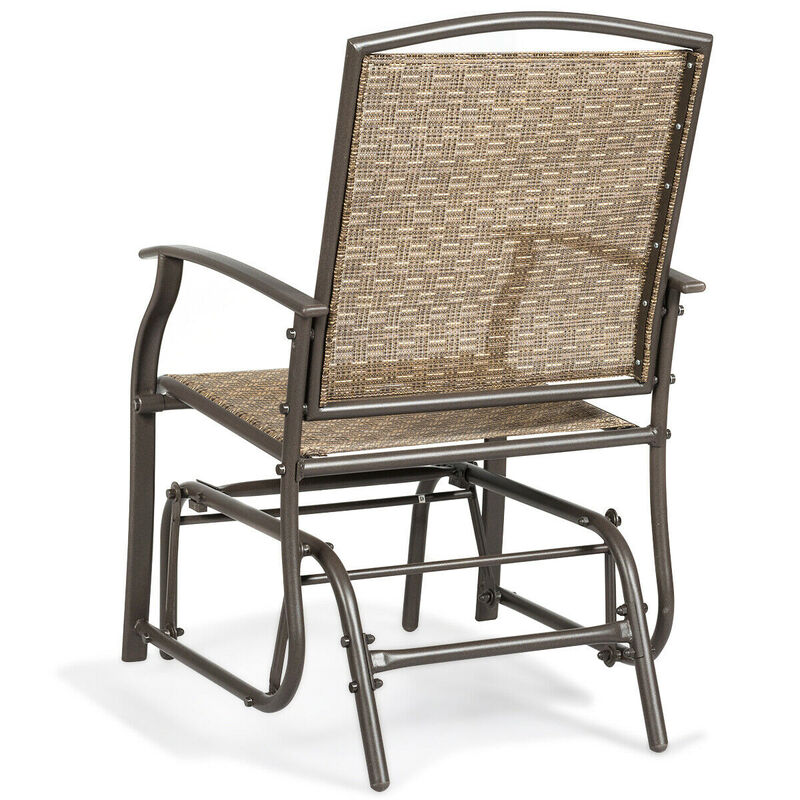 2 Pieces Patio Swing Single Glider Chair Rocking Seating