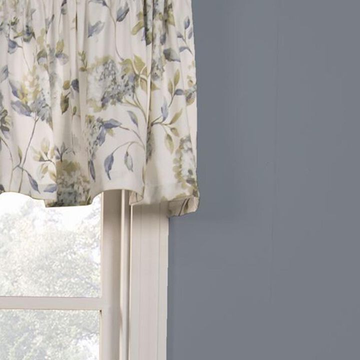 Ellis Curtain Abigail High Quality Water Proof Room Darkening Blackout Tailored Window Valance - 80x15", Porcelain