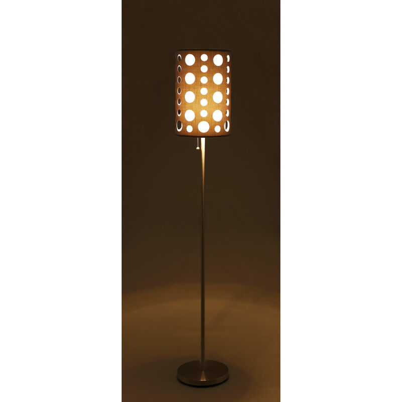62"H Grey/White Retro Floor Lamp