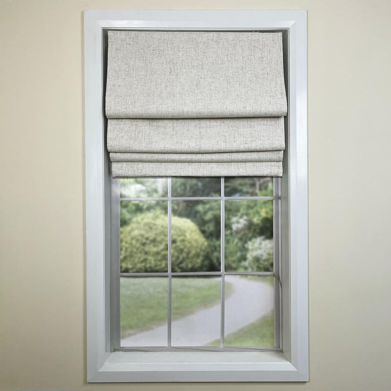 Versailles Augustus Cordless Roman Blackout Shades For Windows Insides/Outside Mount 31" x 63" Linen