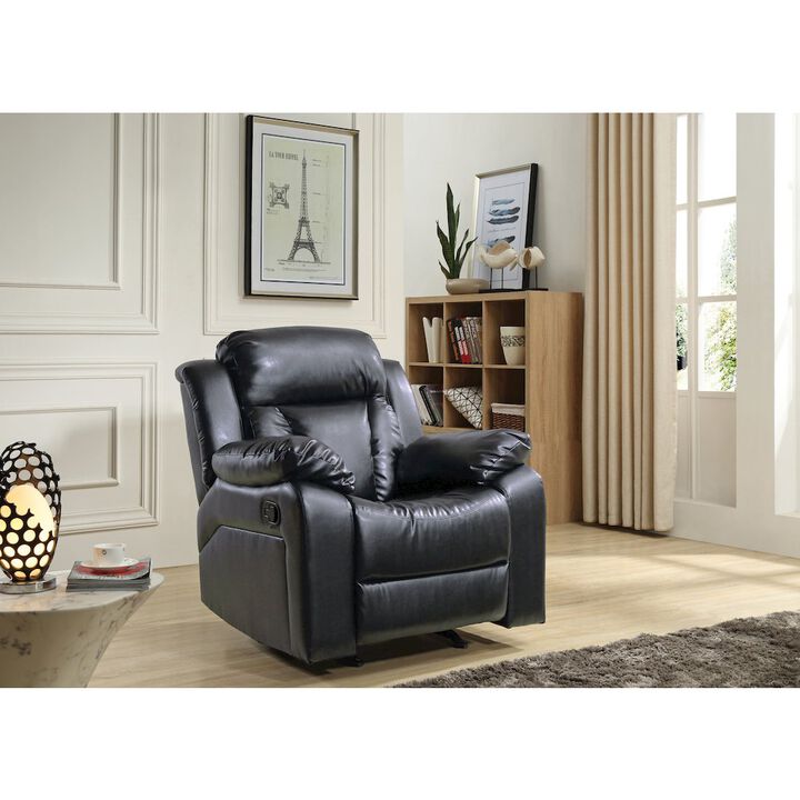 Glory Furniture Daria Rocker Recliner in Black Color