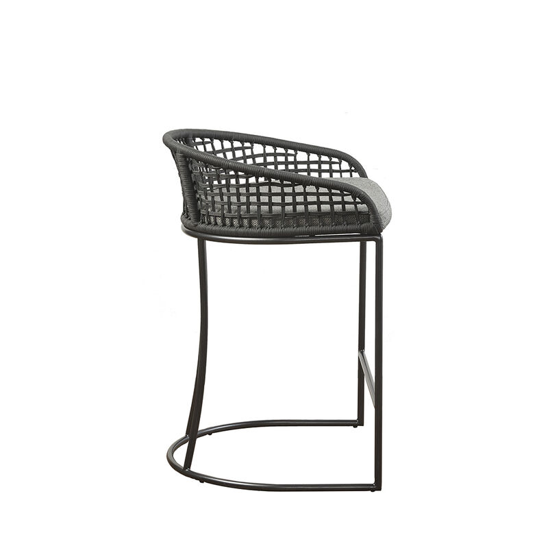 Gracie Mills Stephan Woven Rope Back Counter Stool 25"