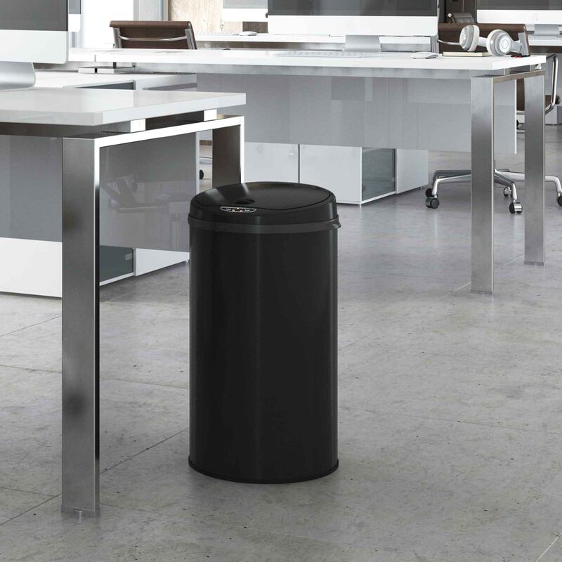iTouchless 8 Gallon Black Sensor Trash Can