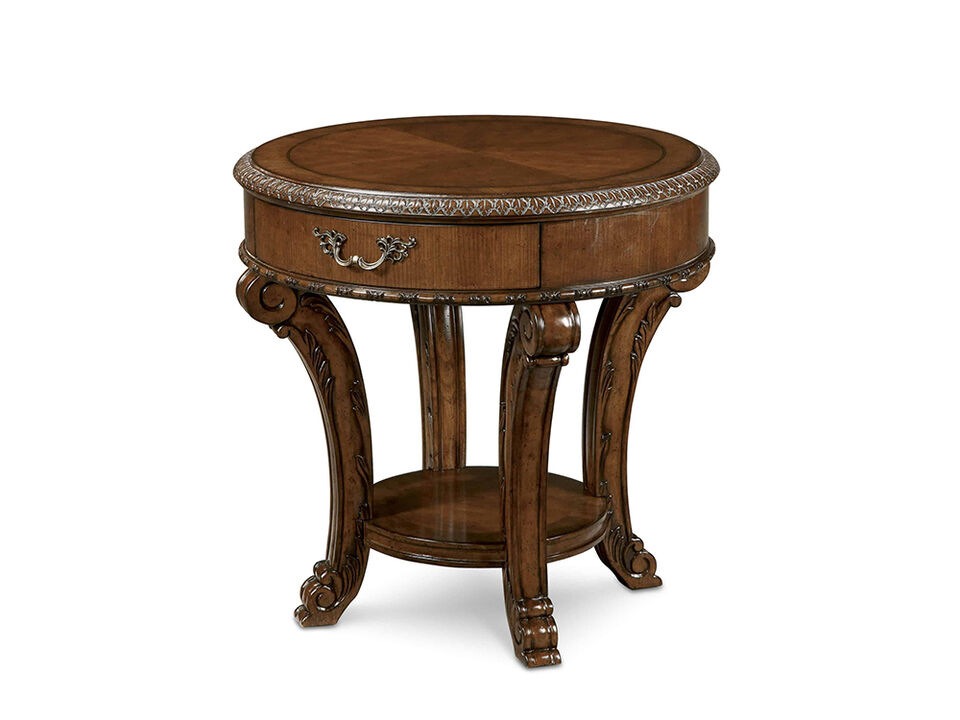Old World Round End Table