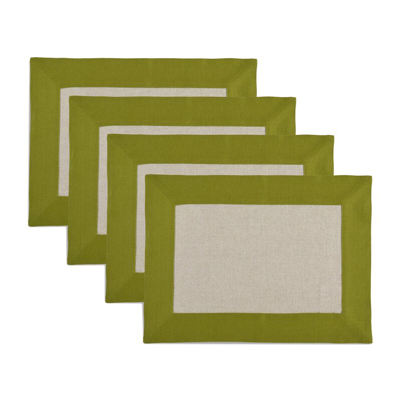 Solino Home 100% Pure Linen 14 x 19 Inch Placemats Set of 4 | Contempo