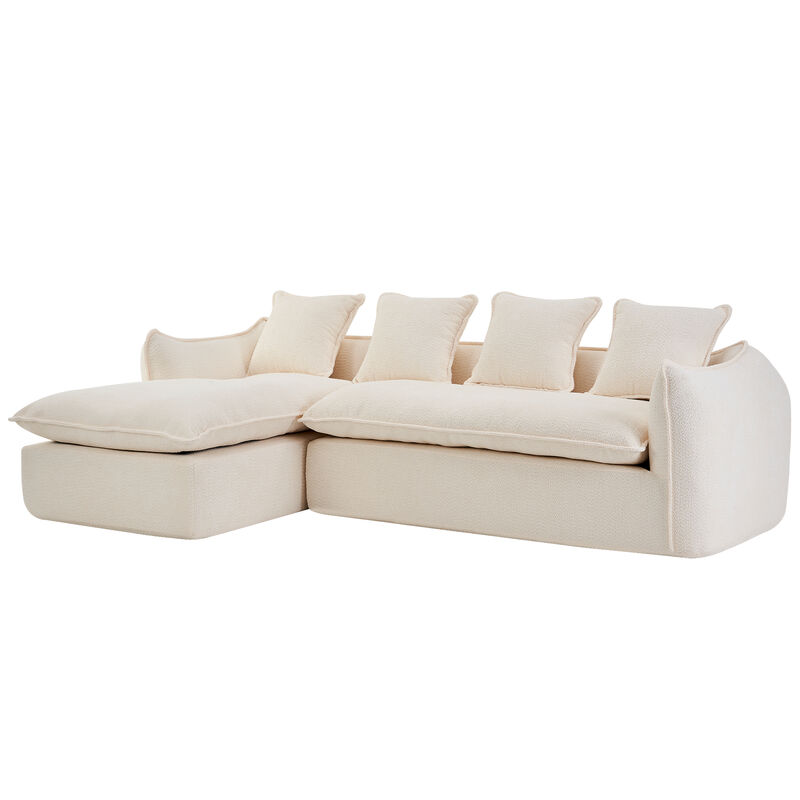 Merax 3-Seater Comfy L-Shape Sofa Couch with Chaise